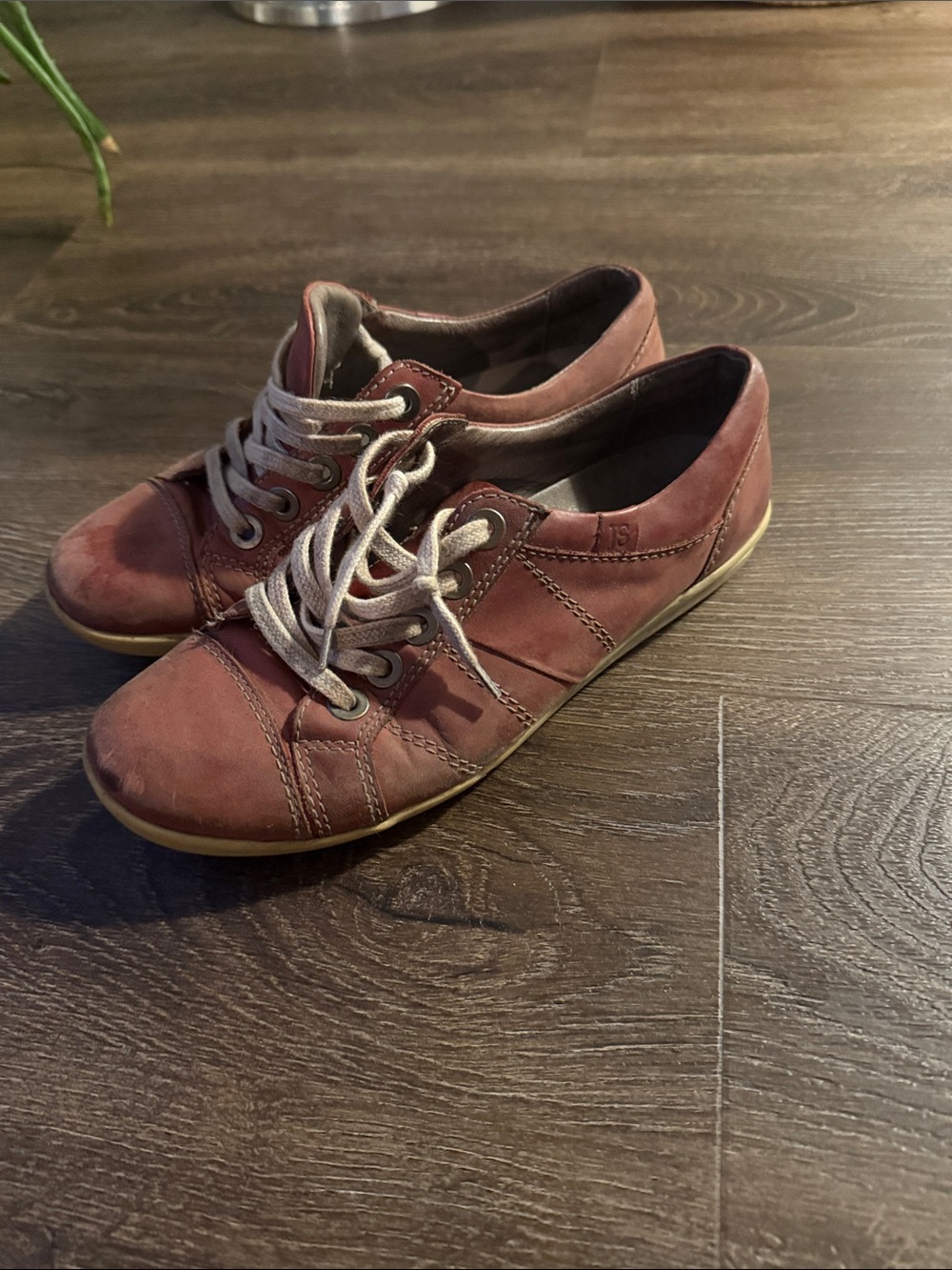 Josef Seibel Brown Leather Lace-Up Sneakers with Beige Laces